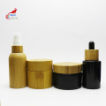 bamboo glass cosmetic lotion serum essential serum dropper pump bottle for eye cream airless bottle BJ-212B